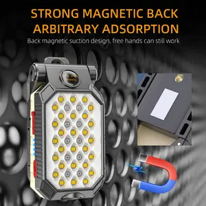 Handheld Multifunctional Led Cob Work Light Lantern Waterproof USB C Rechargeable Car Inspection Stand Working Lamp With Hook