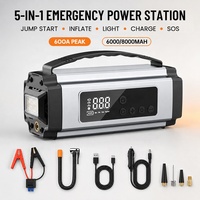 Démarreur de secours multifonction tout-en-un gonflable pour véhicule, avec batterie intégrée, pour démarrage d'urgence en extérieur