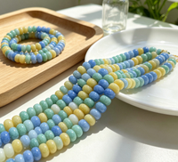 Perles ovales en verre 5x8mm effet porcelaine, perçées, en vrac pour accessoires de bijouterie, emballage personnalisé YUZHU YZ-38-21