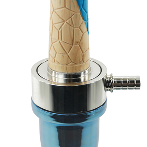 Ingrosso di fabbrica Narghilè in legno e alluminio con base in vetro, vaso completo in legno, accessori per narghilè - Product Image 5