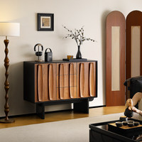 Aparador de Madera Maciza de Estilo Medieval Vintage con Puertas Dobles para Entrada, Mueble de Alta Gama para Sala de Estar