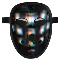 Masque facial LED programmable en PVC et silicone, rechargeable par Bluetooth, contrôlé par application, pour fête rave DIY, Halloween