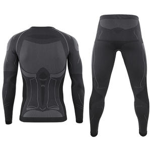 Capa Base de invierno personalizado lana merino al por mayor hombres mujeres sin costuras ciclismo deportes táctico Calzoncillos largos conjuntos de ropa interior térmica - Product Image 3