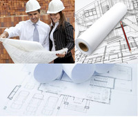 24 ''X 150ft Rollo de papel plotter de formato ancho 20LB 24LB para planes de ingeniería CAD