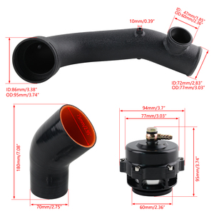 Kit de tuyau d'admission d'air turbo 50 mm avec soupape de décharge pour BMW N54 135i 335i E88 E90 E92 - Product Image 6
