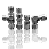 Raccord double ferrule BOWLING FIT-TUF en acier inoxydable haute pression, filetage BSPT/NPT, hexagonal lisse, qualité alimentaire et médicale, usiné CNC