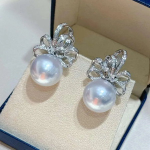 Orecchini a perno con fiocco e perline per donna, design dolce ed elegante, accessori per l'orecchio da indossare tutti i giorni - Product Image 6
