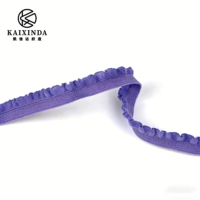 Bande de dentelle élastique en nylon de 1 cm avec volants et plis pour la couture de vêtements, la décoration intérieure et les bordures
