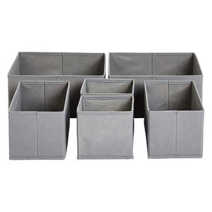 Paquete de 4 organizadores de armario de tocador de tela plegable cuadrada y contenedores de almacenamiento divisores de cajón para organizador de ropa interior de calcetín - Product Image 3