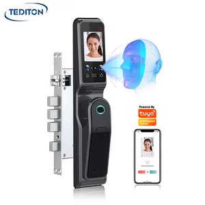 Tediton أحدث الرقمية 3D الوجه ID بصمة النخيل الوجه الاعتراف قفل باب ذكي مع العين ماسحة