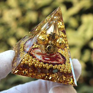 Pyramide en résine époxy en forme de gourde et de galet de cristal, faite à la main, pour décoration intérieure et ornement de bureau, 5cm 8cm 6cm 10cm 15cm - Product Image 2