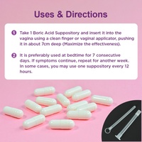 Supositorios de Ácido Bórico Personalizados Chinaherbs con Aplicador, 30 Piezas, Supositorios Vaginales Blancos de Ácido Bórico para la Salud Vaginal de la Mujer