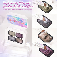 R S Nagel New Style 8g Feste Creme Cat Eye Gel Lidschatten-Palette 4 Farben UV-Gel Nagellack Set Harz UV-LED Einweichen Gel Nagel