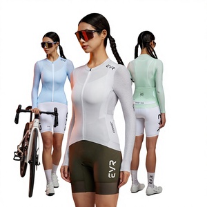 Maillot de cyclisme d'été EVR-2025 pour <span class=keywords><strong>femme</strong></span>, haut à manches longues en tissu respirant, série Pro pour vélo de route printemps/automne - Product Image 1