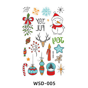 สติกเกอร์รอยสักชั่วคราวสำหรับเด็กมนุษย์หิมะกวางตลกคริสต์มาสรอยสักชั่วคราวสำหรับเด็ก - Product Image 6