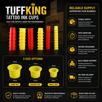 Tuffking Gobelets jetables hygiéniques en plastique écologique, tailles S/M/L, accessoire de mélange pratique pour l'art corporel et les coupelles d'encre de tatouage