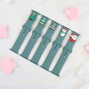 Correas de reloj inteligente para <span class=keywords><strong>Apple</strong></span> <span class=keywords><strong>Watch</strong></span> Series 8, correa de muñeca de 45mm con muñecos decorativos de resina 3D, abalorios de correa de reloj de silicona - Product Image 6