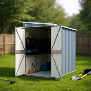 Caseta de Jardín de Acero Galvanizado para Montar en la Pared, 46.5x76.4x70.1 cm, Color Gris D0102H5HX46 - Product Image 2