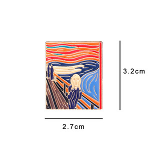 Broches creativos de metal esmaltado con pinturas al óleo de Van Gogh: Girasol y Cielo Estrellado, insignias de arte abstracto para solapa. - Product Image 6