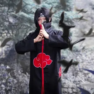 Disfraz Cosplay de Naruto,capa de Akatsuki,sudadera co #B 