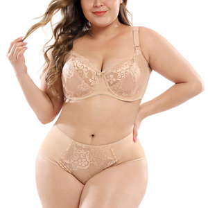 Conjunto de Sujetadores Push-Up de Encaje sin Costuras con Aros y Copas <span class=keywords><strong>Grandes</strong></span>, Tallas <span class=keywords><strong>Grandes</strong></span>, Cobertura Total, Ecológicos, Transpirables, Venta al por Mayor para Adultos - Product Image 5