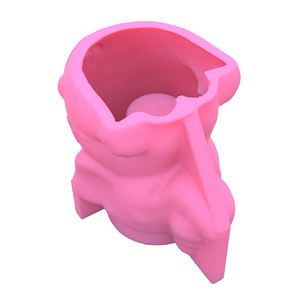 Moule en silicone pour pot <span class=keywords><strong>de</strong></span> fleurs en béton en forme d'éléphant amusant 3D portant une petite fille - Product Image 5