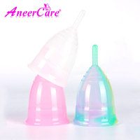 Venta al por mayor de silicona la menstruación esterilizador mujer copa Menstrual