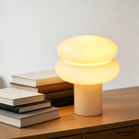 Lampe de bureau en céramique Murano vintage style crème française, lumière de chevet nordique chaleureuse en forme de champignon, luxe