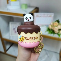 Porte-clés Fidget Ours Gâteau Pop-up en PVC Souple, Jouet Sensoriel Anti-stress, Breloque de Sac, Cadeau, Boîte Surprise