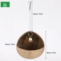 Nid d'oiseau en coquille de noix de coco naturelle solide nid de perroquet hiver chaud peau de tigre pivoine hamac panier suspendu pour l'élevage de perroquets