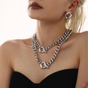 Juego de Joyería de Acero Inoxidable Chapado en Oro de 18K de Alta Calidad, Collar con Colgante Clásico Incrustado y Aretes para Mujer, Regalo - Product Image 4