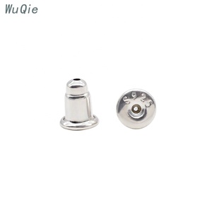 Wholesale S925 Sterling <strong>Silver</strong> <strong>Earring</strong> <strong>Backs</strong> with Silicone Insert Jewelry Findings Bullet Style <strong>Earrings</strong> Stopper - Product Image 4
