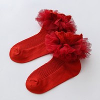 Chaussettes à volants pour bébé avec dentelle pour petites filles, grosses volants pour enfants, chaussettes blanches de danse princesse mignonne