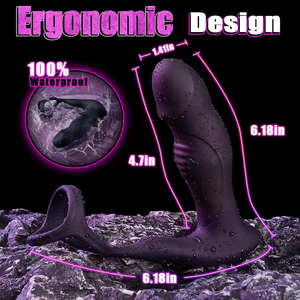 Vibrador de Masaje de Próstata con Control Remoto Inalámbrico de 9 Frecuencias, Tapón Anal de Silicona, Juguete Sexual para Hombres Adultos, Juguetes Sexuales - Product Image 6
