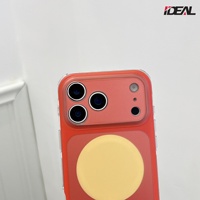 Casing HP iPhone 18 Pro Max Resin IMD Magnetik Warna Kontras Gaya Resmi Pabrik IDEAL, Anti Benturan, Pelindung Bagian Belakang