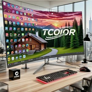 TCOIOR Monitor 27 Zoll 250cd/<span class=keywords><strong>m</strong></span> Helligkeit für Spiele 8Bit HDR10 MVA Panel 100Hz 1k rahmenlose zertifizierte Office-Displays - Product Image 1