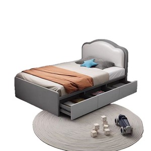Letto Singolo Moderno e Semplice da 1,<span class=keywords><strong>2</strong></span> Metri con Contenitore, Letto a Nuvola per Piccola Famiglia, in Legno Massello <span class=keywords><strong>Salvaspazio</strong></span> - Product Image 1