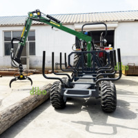 Outils de levage et de transport tout-terrain pour opérations forestières et agricoles, remorque à bois 4x4 de 3 tonnes, grue à bois compacte de 4,3 m