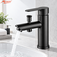 Robinet de lavabo moderne à monobloc en acier inoxydable 304 avec pommeau de douche déviateur pour le lavage des cheveux dans la salle de bain