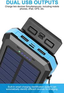 Batterie solaire de <span class=keywords><strong>camping</strong></span> en plein air 20000 mAh double USB avec lampe torche LED intégrée et entrée Type-C - Product Image 6