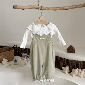 Babymeisje Lente Herfst Mouwloos Ademend Polyester Jumpsuit Letterpatroon Broekbenen 1-3Y Casual mode-overalls - Product Image 3
