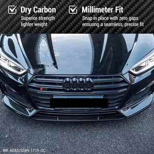 Kit carrosserie en carbone <span class=keywords><strong>2017</strong></span> 2018 2019, kit aérodynamique, kit carrosserie S5 B9, lèvre avant en fibre de carbone, séparateur avant en fibre de carbone sèche A5 B9 pour Audi - Product Image 4