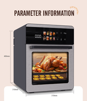 Four à friteuse à air chaud numérique tout-en-un de grande capacité 16L en acier inoxydable sans huile, vente chaude pour un usage domestique ou en restaurant