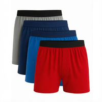 Boxers pour hommes 100% coton, respirants, avec taille élastique, sous-vêtements de couleur unie, à porter au quotidien