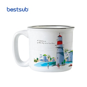 13oz 400ml Sublimation White Ceramic <strong>Enamel</strong> Coffee <strong>Mug</strong> (B13TC-WK) - Product Image 2