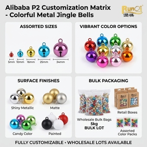 Couture Hardware Studio Campanas Metálicas Coloridas DIY de Diferentes Tamaños para Adornos de Árbol de Navidad y Fabricación de Joyería - Product Image 2