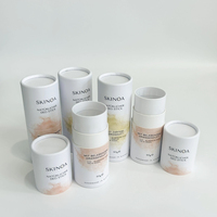 Tube en papier biodégradable personnalisé, conteneur rond en carton, emballage personnalisé pour parfum solide, baume à lèvres, déodorant en stick