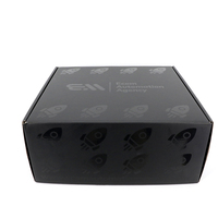 Caja de Cartón Corrugado Negra Impresa Personalizada, Caja de Embalaje Plegable Premium para Ropa con Logotipo Estampado en Caliente