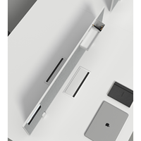 Panneau de séparation de bureau moderne en tissu avec cadre en aluminium mince de 12 mm, absorption acoustique, fixation au bureau, pour salles de conférence