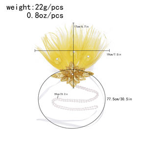 Bandeau à clapet des années 1920 plumes d'autruche casque rugissant des années 20 paillettes bandeau Great <span class=keywords><strong>Gatsby</strong></span> accessoires de <span class=keywords><strong>cheveux</strong></span> pour les femmes - Product Image 3